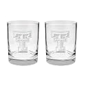Texas Tech Red Raiders 2-Sided Satin Finish Rock Glass Set of 2 14oz