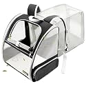 Texsens Cat Backpack, Expandable Cat Carrier, Pet Carrier for Cats Small Dogs Up to 17 Lbs, Collapsible Cat Carrier Backpacks for Travel, Hiking, Outdoor (Black)