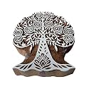 Textile Print Stamp Large Modern Art Tree Shape Big Wooden Block