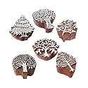 Textile Wood Blocks Rural Tree Shape Printing Stamps (Set of 6)