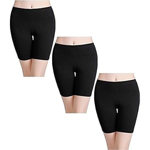 textree women39s cotton mid waist  cycling shorts  boy shorts panties under dress  yoga shorts  workout shorts  gym shorts pack of 3
