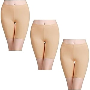 textree women39s cotton mid waist  cycling shorts  boy shorts panties under dress  yoga shorts  workout shorts  gym shorts pack of 3