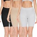TEXTREE Women's Cotton Mid Waist | Cycling Shorts | Boy Shorts Panties Under Dress | Yoga Shorts | Workout Shorts | Gym Shorts |(Pack of 3)