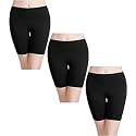 TEXTREE Women's Cotton Mid Waist | Cycling Shorts | Boy Shorts Panties Under Dress | Yoga Shorts | Workout Shorts | Gym Shorts |(Pack of 3)