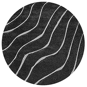 Textured Wave Round Shaggy Carpet for Living