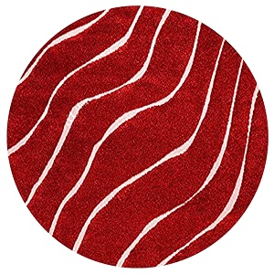 Textured Wave Round Shaggy Carpet for Living