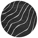 Textured Wave Round Shaggy Carpet for Living
