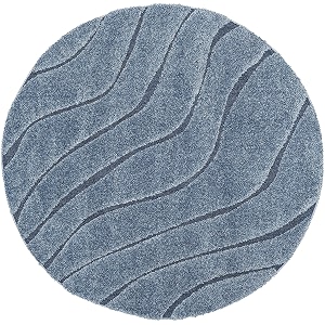 Textured Wave Square Shaggy Carpet for Living