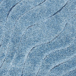 Textured Wave Square Shaggy Carpet for Living