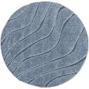 Textured Wave Square Shaggy Carpet for Living