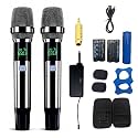 TEYUN Professional Handheld Wireless Microphone System with 164ft Range - Clear & Stable Sound for Live Performances, Speeches and Events
