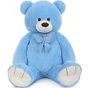 Tezituo Giant Teddy Bear 47 Inch, Soft Big Stuffed Animal Life Size 4 Feet Plush Bear Toy Valentine's Christmas Birthday Gift for Girlfriends Kids, Blue