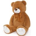 Tezituor 47 Inch Giant Teddy Bear, Soft Big Stuffed Animal Life Size 4 Feet Plush Bear Toy Valentine's Christmas Birthday Gift for Girlfriend Kids,Dark Brown