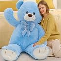 Tezituor Giant Teddy Bear 5 Feet, Soft Big Bear Stuffed Animal Life Size Plush Bear Toy Valentine's Christmas Birthday Gift for Girlfriend Kids,Blue