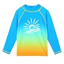 TFJH E Girls &amp; Boys Long Sleeve Rashgurad Swimsuit UPF 50+ Kids Swimwear Sunsuits