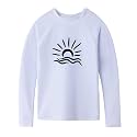 TFJH E Girls &amp; Boys Long Sleeve Rashgurad Swimsuit UPF 50+ Kids Swimwear Sunsuits