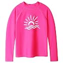 TFJH E Girls &amp; Boys Long Sleeve Rashgurad Swimsuit UPF 50+ Kids Swimwear Sunsuits