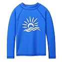 TFJH E Girls &amp; Boys Long Sleeve Rashgurad Swimsuit UPF 50+ Kids Swimwear Sunsuits