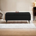 TFS Luxury Quilting Stitches Settee/Sofa with Storage Box For Bedroom/Livingroom Solid Wood Settee