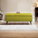 TFS Luxury Quilting Stitches Settee/Sofa with Storage Box For Bedroom/Livingroom Solid Wood Settee