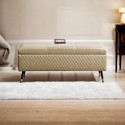 TFS Luxury Quilting Stitches Settee/Sofa with Storage Box For Bedroom/Livingroom Solid Wood Settee