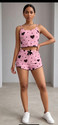 tfv Women Printed Geometric Print Pink Top