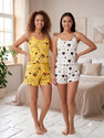 tfv Women Top Shorts Set Yellow