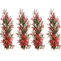 Tfwadmx Large Aquarium Plants 4 Pcs Artificial Water Seaweed for Fish Tank Decor Plastic Plant for Betta Shrimp Red About 12.5 Inch