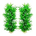 Tfwadmx Plastic Fish Tank Plants Decoration Artificial Seaweed Ornament for Fish Tank Decor Plastic Plant for Betta Shrimp 2 Pcs About 13 inch