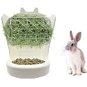 Tfwadmx Rabbit Hay Feeder Hay and Food Feeder Bowls Guinea Pig Hay Feeder Chinchilla Plastic Food Bow Less Wasted Hay Rack Food Dispenser for Chinchilla Hamster and Other Small Animals (White)