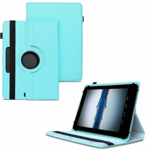 tgk flip cover for datawind moregmax 4g7 8 gb 7 inch tablet360 degree rotating universal case with 3 camera hole blue pack of 1
