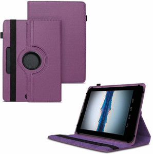 tgk flip cover for datawind moregmax 4g7 8 gb 7 inch tablet360 degree rotating universal case with 3 camera hole purple pack of 1