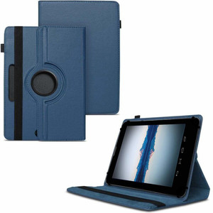tgk flip cover for datawind moregmax 4g7 8 gb 7 inch tablet360 degree rotating universal case with 3 camera hole blue pack of 1