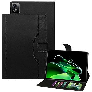 tgk leather flip case cover for realme pad x 11 inch multi angle with viewing stand black