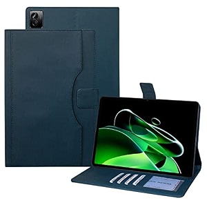 tgk leather flip case cover for realme pad x 11 inch cerulean blue