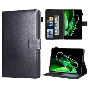 tgk wallet leather flip case cover for realme pad x 11 inch tablet black