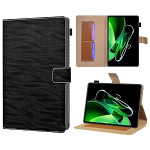 tgk pattern flip case cover for realme pad x 11 inch tablet with stylus pen holder black