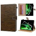 TGK Pattern Protective Leather Case with Viewing Stand and Card Slots Flip Case Cover for Realme Pad X 11 inch Tablet with Stylus Pen Holder (Dark Brown)