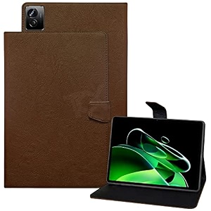 tgk plain design flip case cover for realme pad x 11 inch tablet with precise cutouts brown