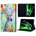TGK Printed Classic Design Leather Folio Flip Case with Viewing Stand Protective Cover for Realme Pad X 11 inch Tab (Deer-Painting)