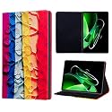 TGK Printed Classic Design Leather Folio Flip Case with Viewing Stand Protective Cover for Realme Pad X 11 inch Tab (Leaf Pattern)