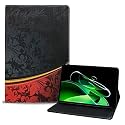 TGK Printed Classic Design Leather Folio Flip Case with Viewing Stand Protective Cover for Realme Pad X 11 inch Tab (Black &amp; Red Floral Pattern)