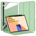 TGK Rotating Case for Samsung Galaxy Tab S9 11 inch/Galaxy Tab S9 FE 10.9 inch with Pencil Holder Trifold Stand Cover Clear Back (Mint Green)