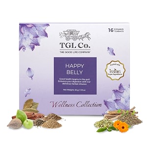 tgl cohappy belly herbal tea infusion 16 tea bagsrich in anti oxidant  refreshing  no artificial flavor  improve digestion