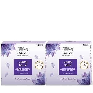 tgl cohappy belly herbal tea infusion pack of 2 16 tea bags eachrich in anti oxidant  refreshing  no artificial flavor  improve digestion