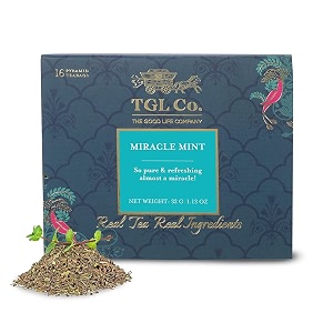 tgl co the good life company miracle mint tisane herbal infusion herbal tea 15 tea bags  1 exotic sample32 grams