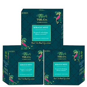 tgl comiracle mint herbal tea infusion pack of 3 16 tea bags eachrich in anti oxidant  refreshing  no artificial flavor  improve digestion