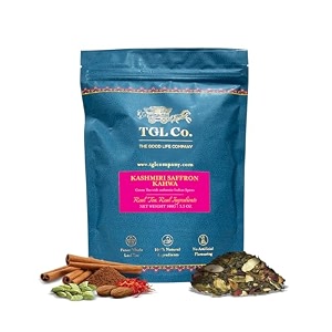 tgl co kashmiri saffron kahwa green loose leaf tea 100 gm  enhance digestion  boost immunity  relieves stress  improve energy  rich in taste