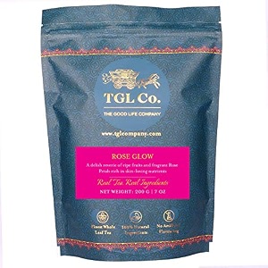 tgl co rose glow black loose leaf tea 50 gm  glowing skin  anti oxidant  improve skin amp hair health  anti ageing properties