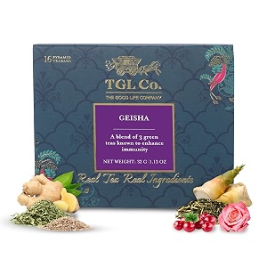 tgl cogeisha green tea infusion 16 tea bagsrich in anti oxidant  refreshing  no artificial flavor  improve digestion